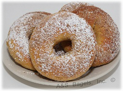 French Toast Bagels, Powdered Sugar